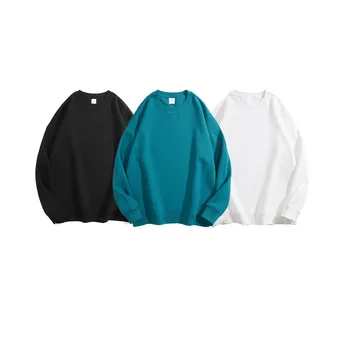 ODM OEM Pullover Private Label Plain Dyed Plush Blank White Crewneck Cotton Custom Hoodie Sweatshirt For Wholesale