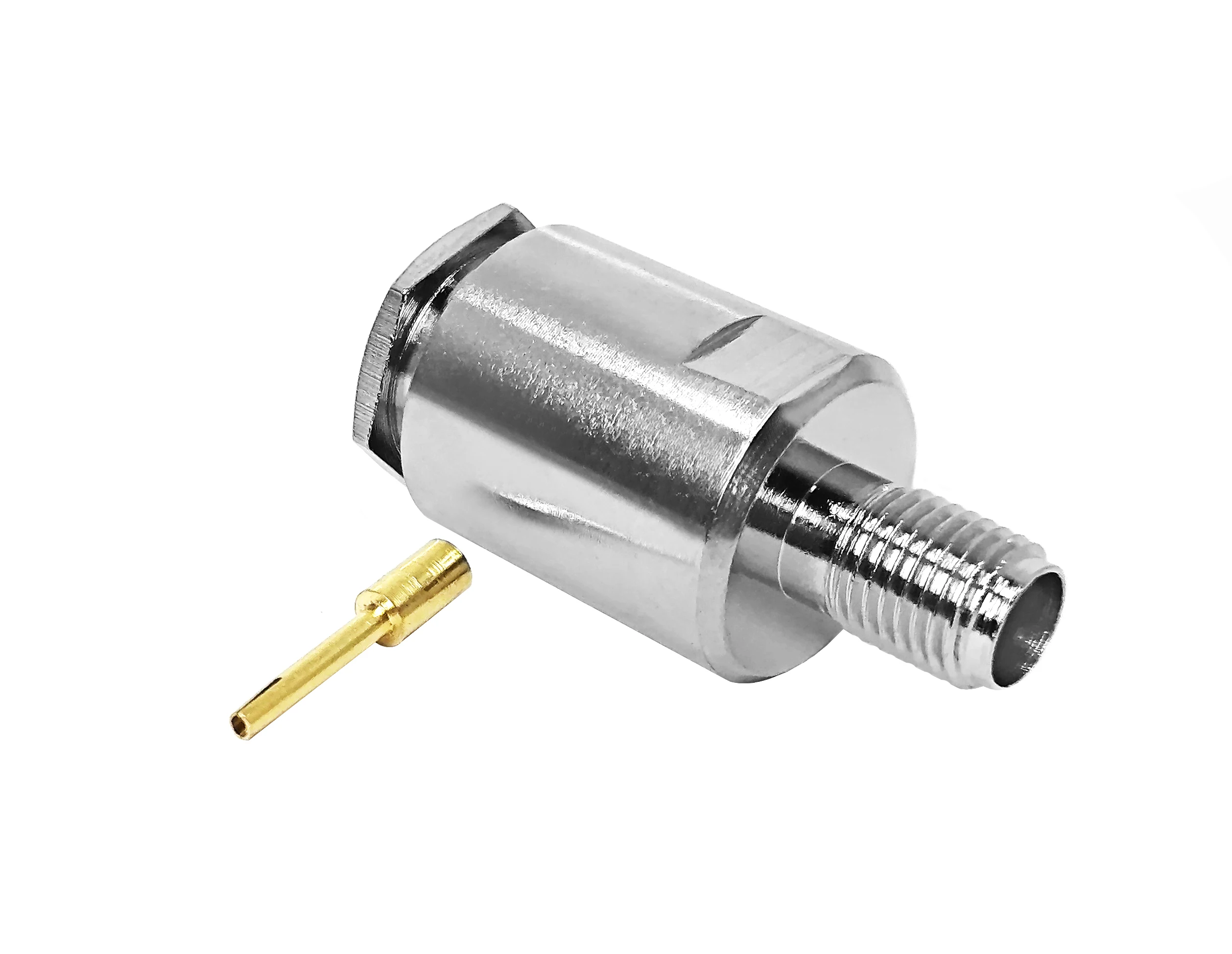 Factory supply Gold plated SMA female jack clamp mounting screw  rg6 cable rf coaxial connectors details