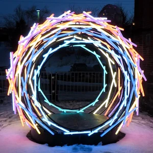 Outdoor LED Geometric Arch Garden Lights Full-Color Interactive Tunnel Custom Lamps