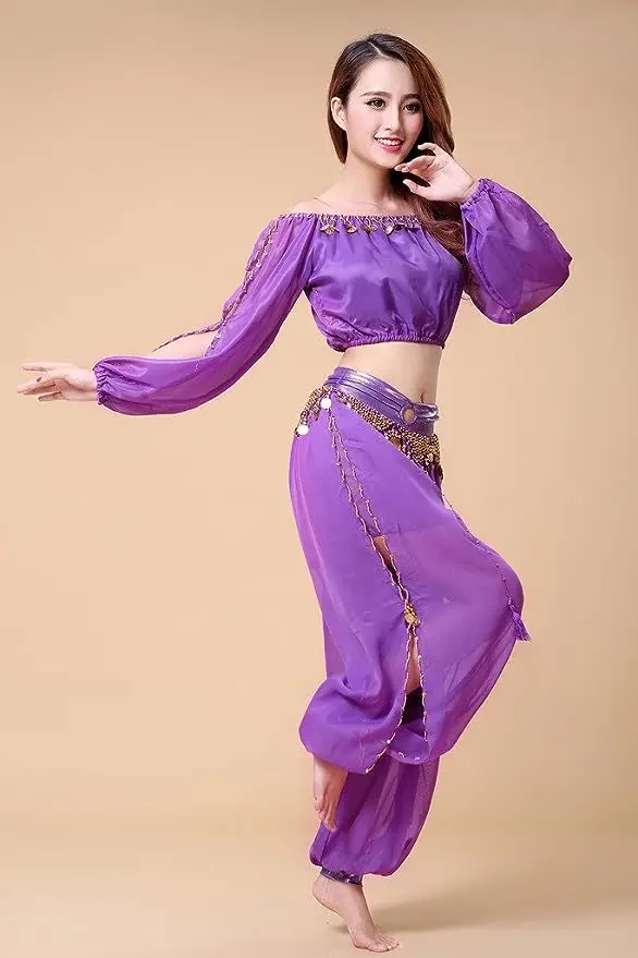 Renvena Pantaloni Da Donna Con Paillettes Per La Danza Del - Foto 5