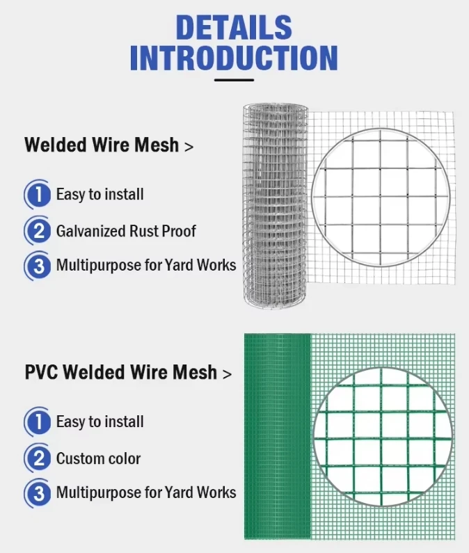 2x2 3x3 Galvanized Block Plain Weave Welded Wire Mesh