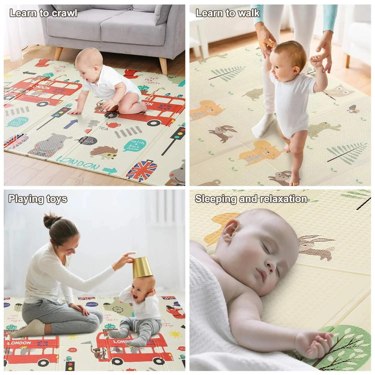 Baby Play Mat Extra Large Foldable Foam Floor Play Mat For Babies Xpe