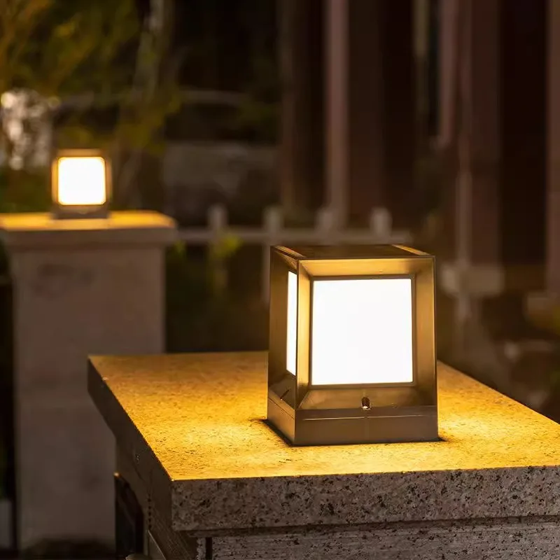 Utomhus huvudportpelarlampor E27 infart traditionell svart LED-pelarlampa