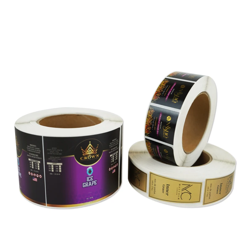 Factory Customized High Quality Rectangle Matte Effect Sticky Sticker Roll Label for Water Beverage Bottle