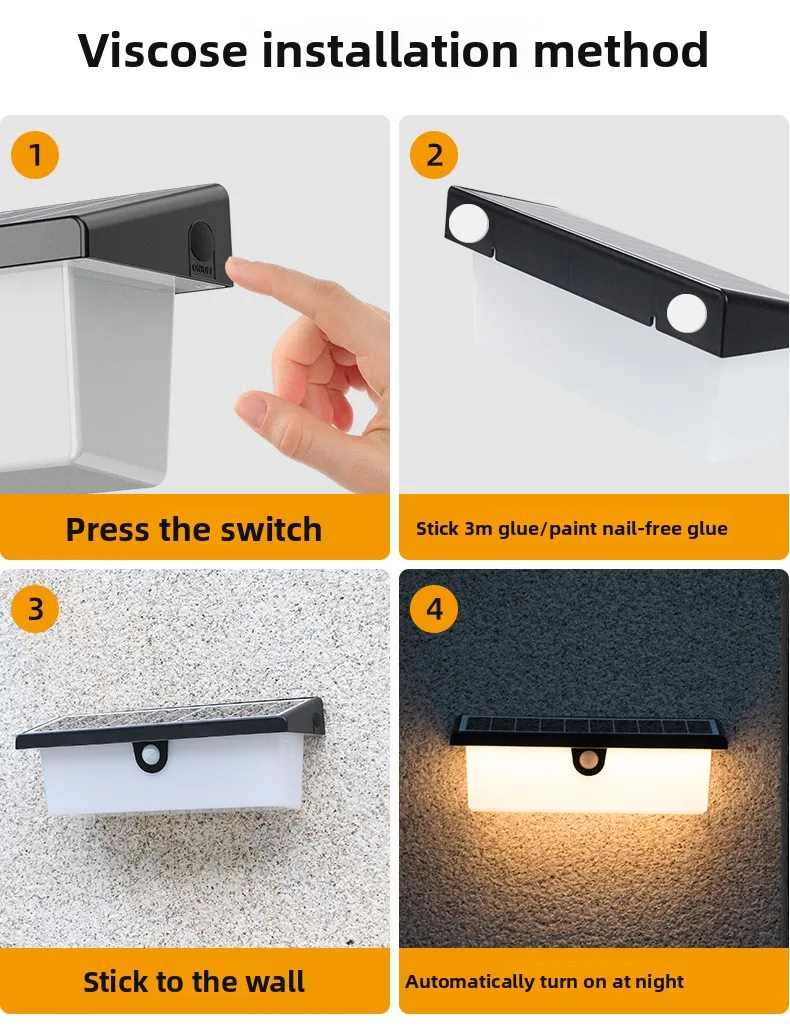 product waterproof decorative lamp wall fence garden outdoor solar lights wall mount led solar wall light-11