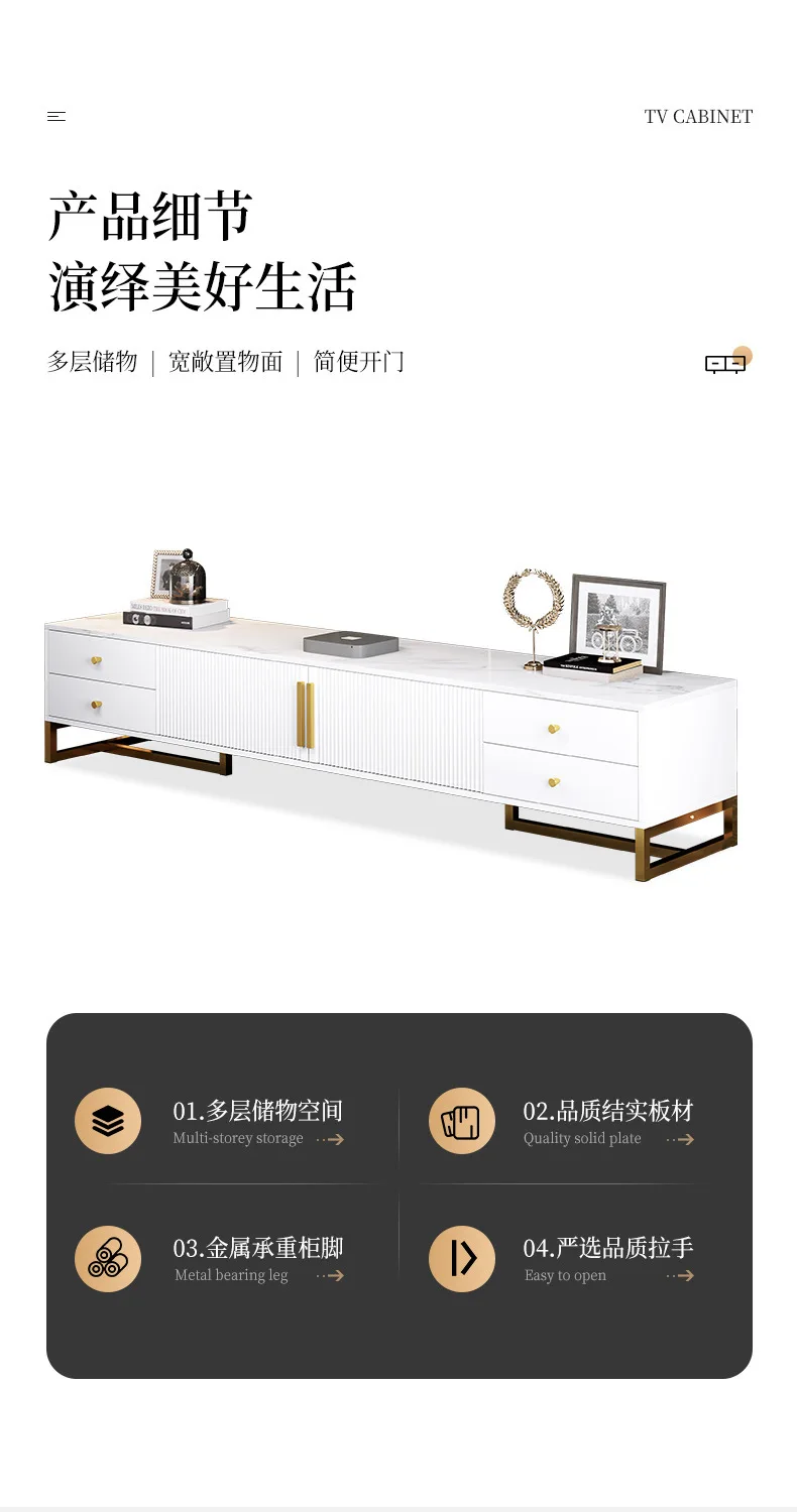 Modern Simple Nordic Style Living Room Furniture - Luxurious Wooden TV ...