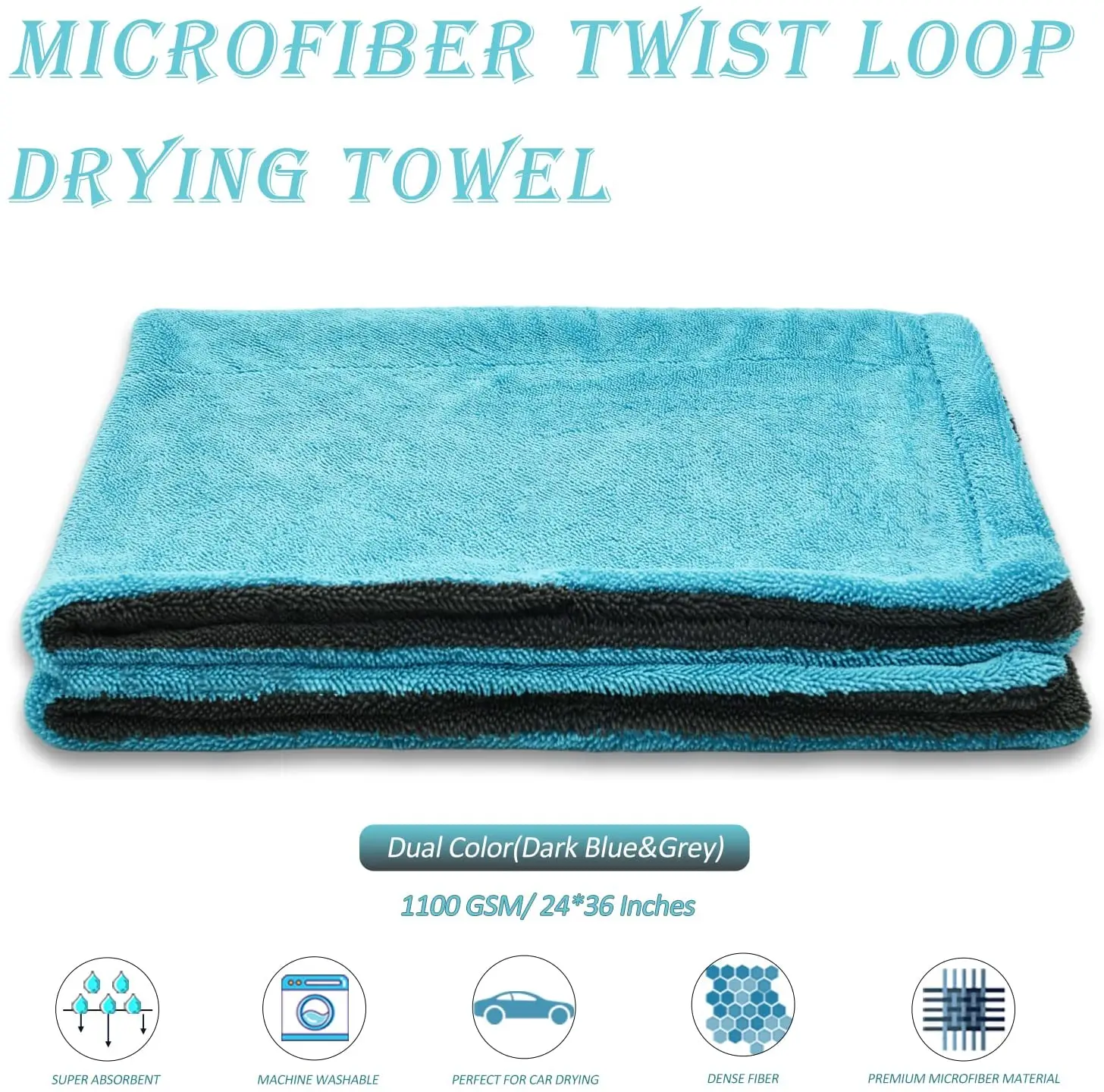 New Microfiber Plush Twist Microfiber Towels Twisted Loop Drying Towel ...