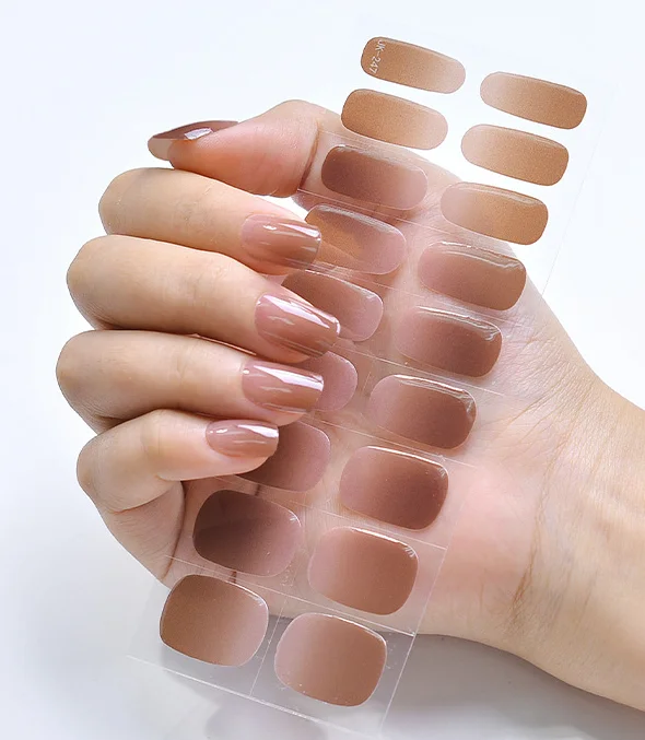 2023 Лидер продаж OEM частная этикетка гелевая наклейка для ногтей дизайн полуотвержденный УФ-гель лак полоски с