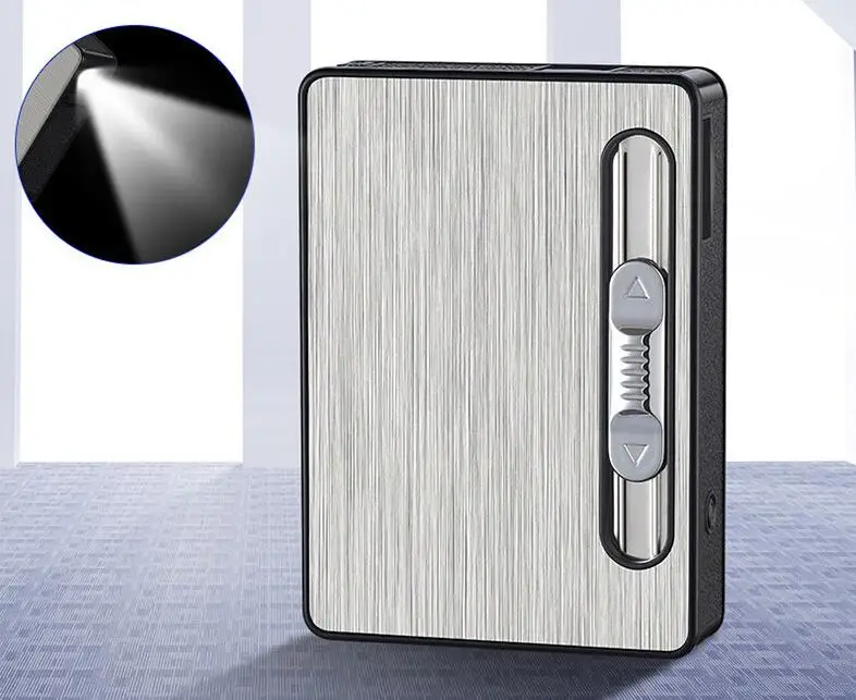 Modern USB Rechargeable Cigarette Case and Lighter Holder
