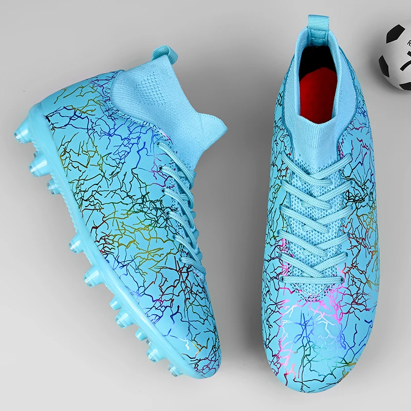 Brand Logo Custom High Top Professional AG FG TF Women Boys Training Football Shoes Long aperçu 4