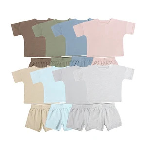 Professional Supplier Custom Logo Baby Clothing Set Summer Baby Short Sleeves Tops and Shorts Casual Baby Cloth Set