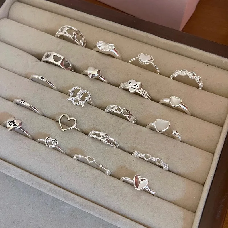 Plain Ring Female Opening Adjustable Non-fading Niche Design High-end Light Luxury Versatile Wholesale Jewelry Lovely Ring