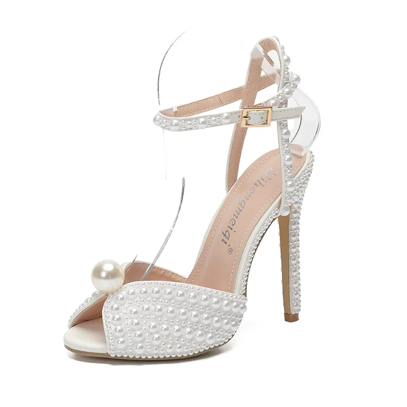 Shop Our 2024 Elegant Pearl Bridal Wedding Shoes High Heels