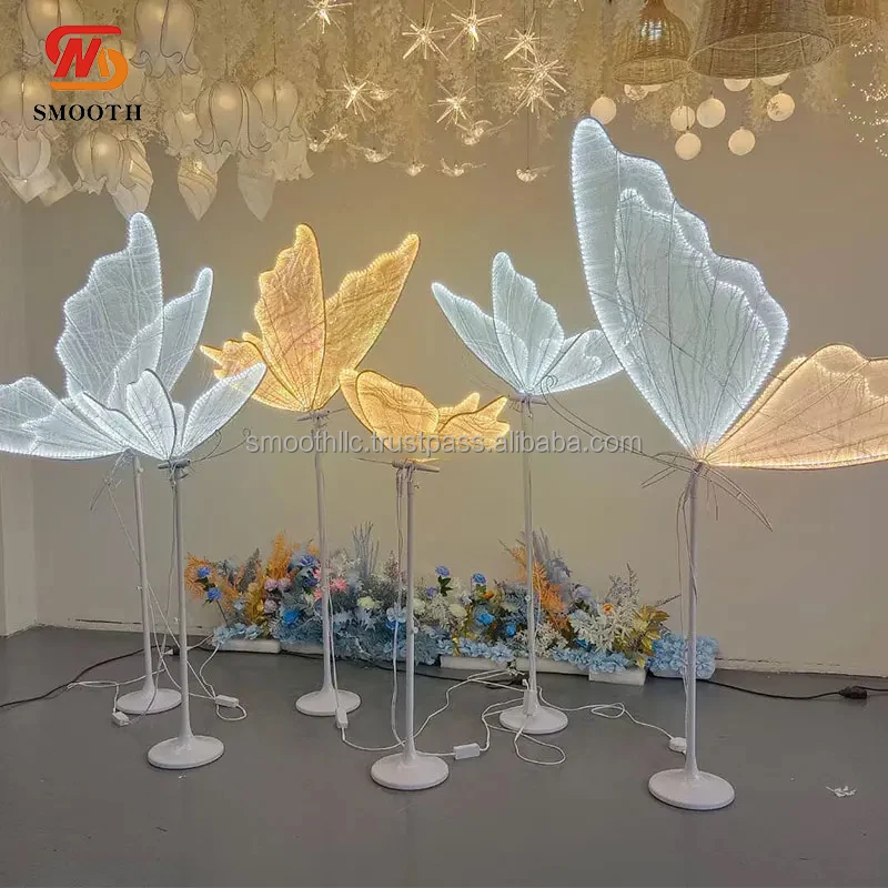 SMOOTH HOT Selling Static Design Led Butterfly for Wedding Events Party Aisle Way Decoration