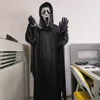 White mask + gloves + knife + costume