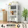 Estante de almacenamiento plegable de cuatro niveles blanco