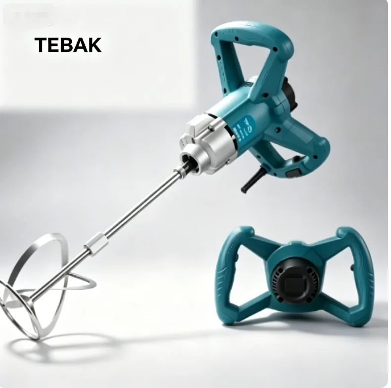 TEBAK Factory Direct-sale Handheld Cement Mixer, Paint and Slurry Mortar Mixer, Portable Electric Mixing Tool for Brick Jointing