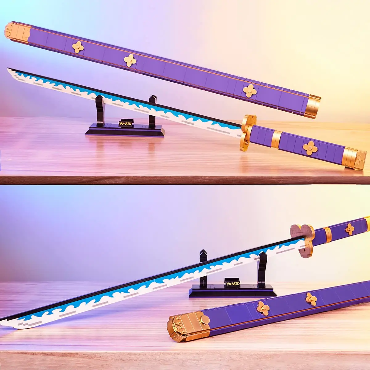 DIY Plastic Anime Swords Creative MOC Demon Samurai Slayer Sword Weapon Building Blocks Bricks Toys