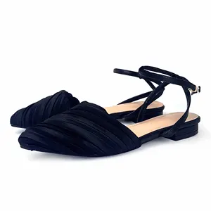 Customized Exquisite Women's Shoes Fashion Metal Button New Women's Shoes Flat Sandals Muller Women's Shoes