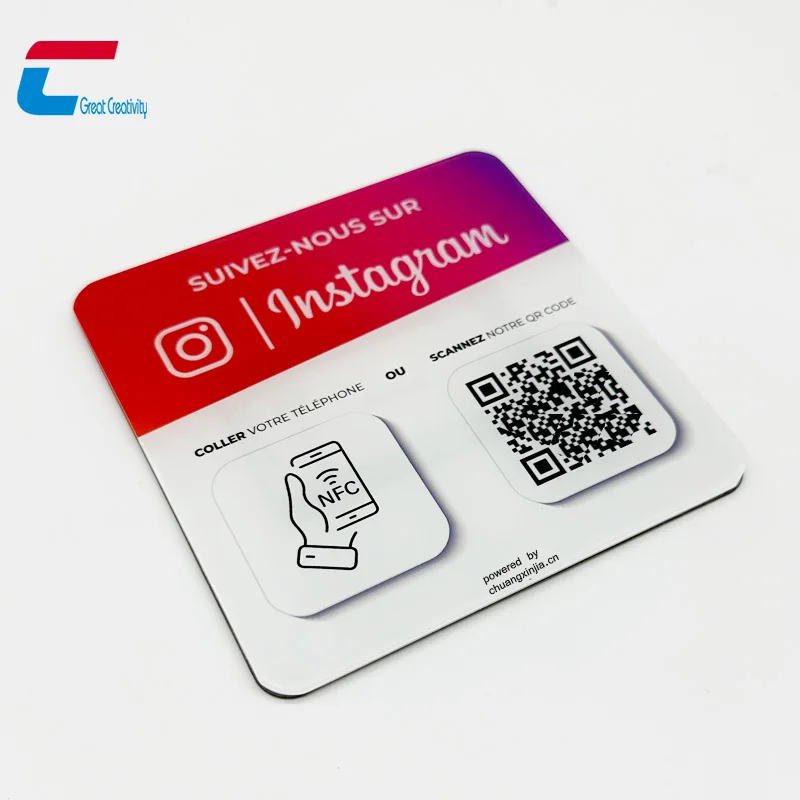 Custom Printing QR Code  Acrylic Google Reviews Stickers NFC Google Review Menu NFC Plates