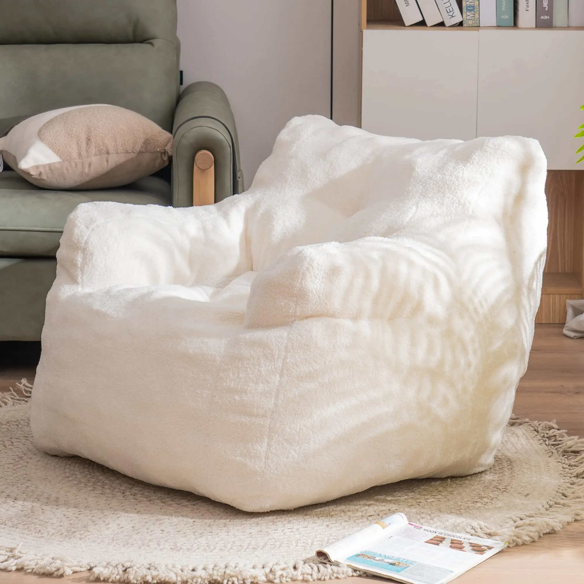 Giant Bean Bag Bed Memory Foam Big Beanbag Cozy Living Room Sofas