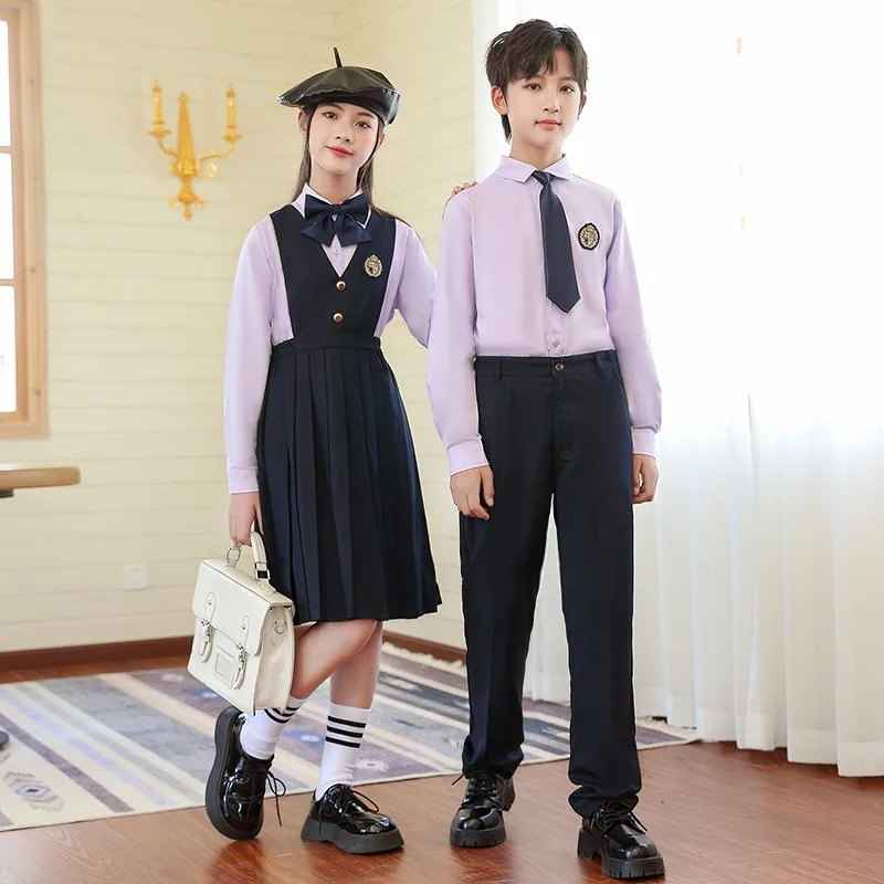 Cheap Bulk School Uniforms Models Trade Cotton Long Sleeve Shirt English School Uniform