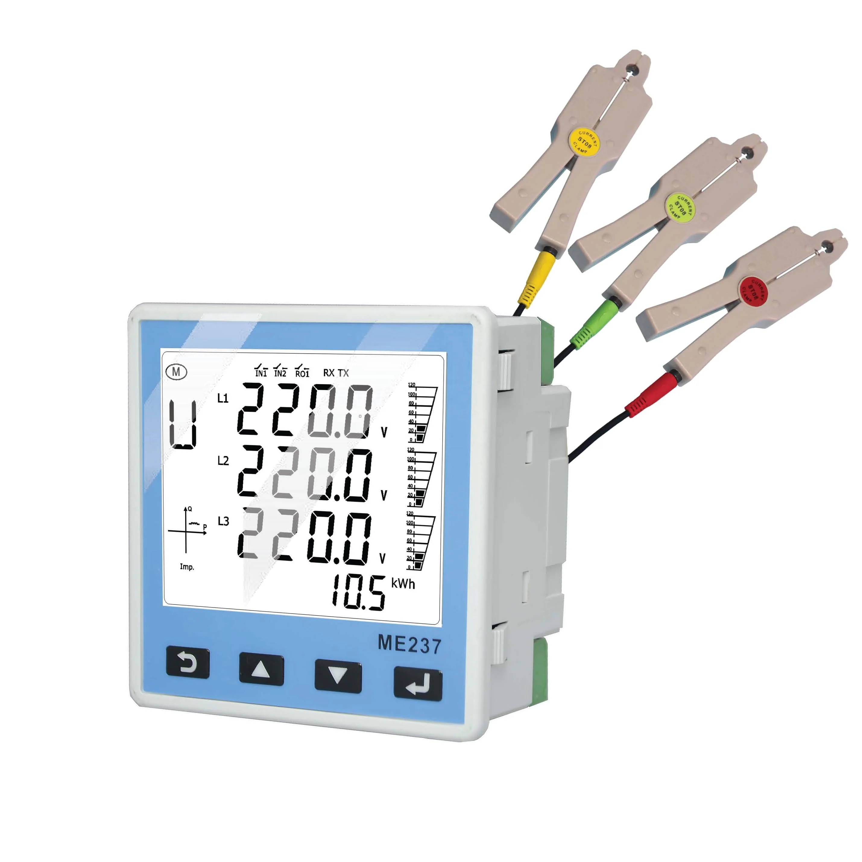 ME237 LCD Multifunction Three Phase Power Meter, RS485 Modbus Panel Power  Meter/cycling Power Meter