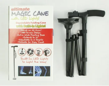 Magic cane foldable LED light canes adjustable height walking stick for the elderly people as seen on TV low MOQ