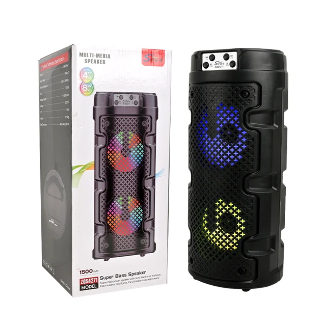 SING-E Dual 4 inch Wireless Bluetooth 5.0 Altavoz Outdoor Party Speaker ZQS4271 Portable  Music Player Rgb Color Lights