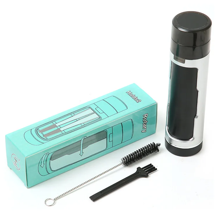 Hot Selling Multipurpose PVC 37*155MM Tobacco Grinder Custom Logo Dry Herb Grinder with Double Pre Rolled Cone Pipes