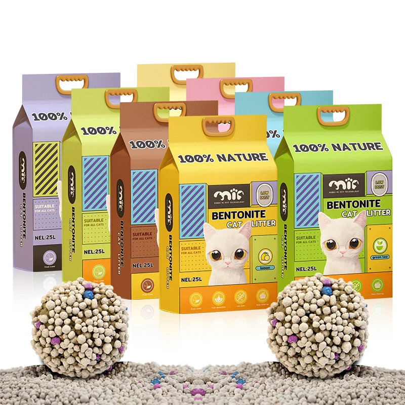 Bulk Cat Litter Wholesale Factory Dustfree Easy Clean Clumping Scented Fragrant Bentonite Cat