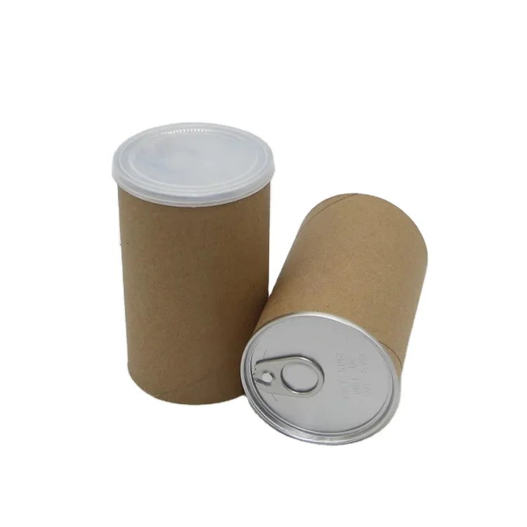 Recycled Round Carton Paper Packaging Boxes for Food Snacks Powder Round Box Packaging Paper Food Can Cardboard Tube Packaging