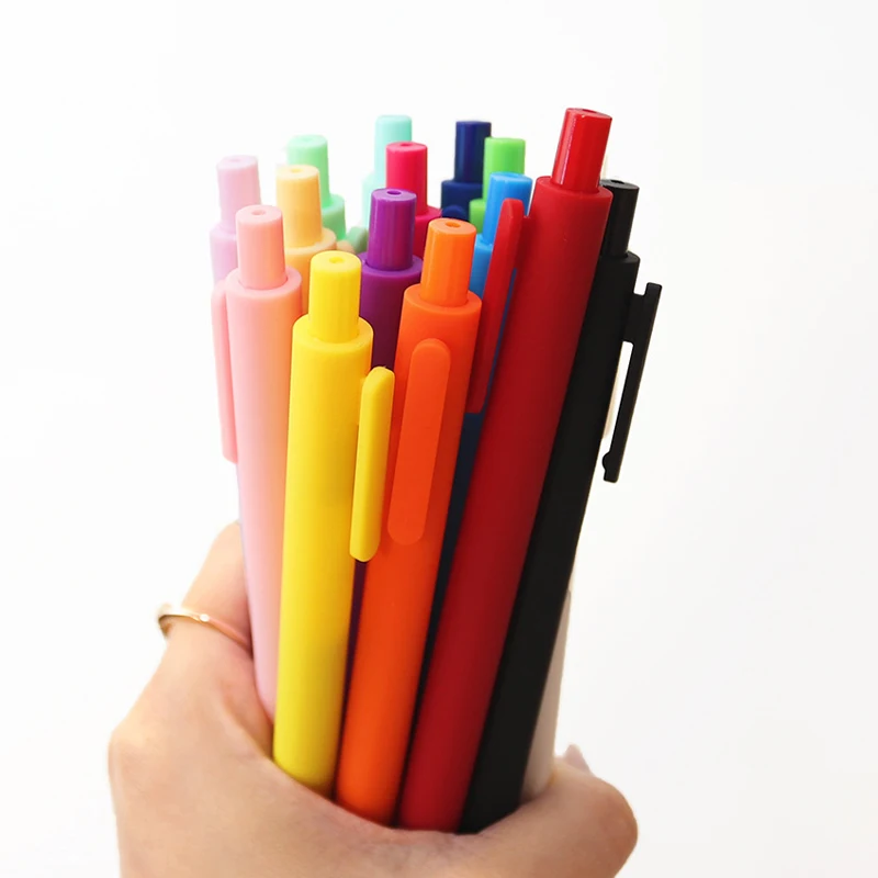 High Quality Multicolorful Macaron Plastic Soft Rubber Ink Promotional Advertising Retractable Gel Pen With Custom LOGO_voghion.com
