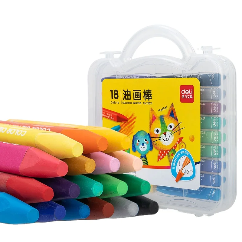 オイルパステル画  ニューヨーク Deli 72071 18ピース/箱カラークレヨン子供用幼稚園スムース