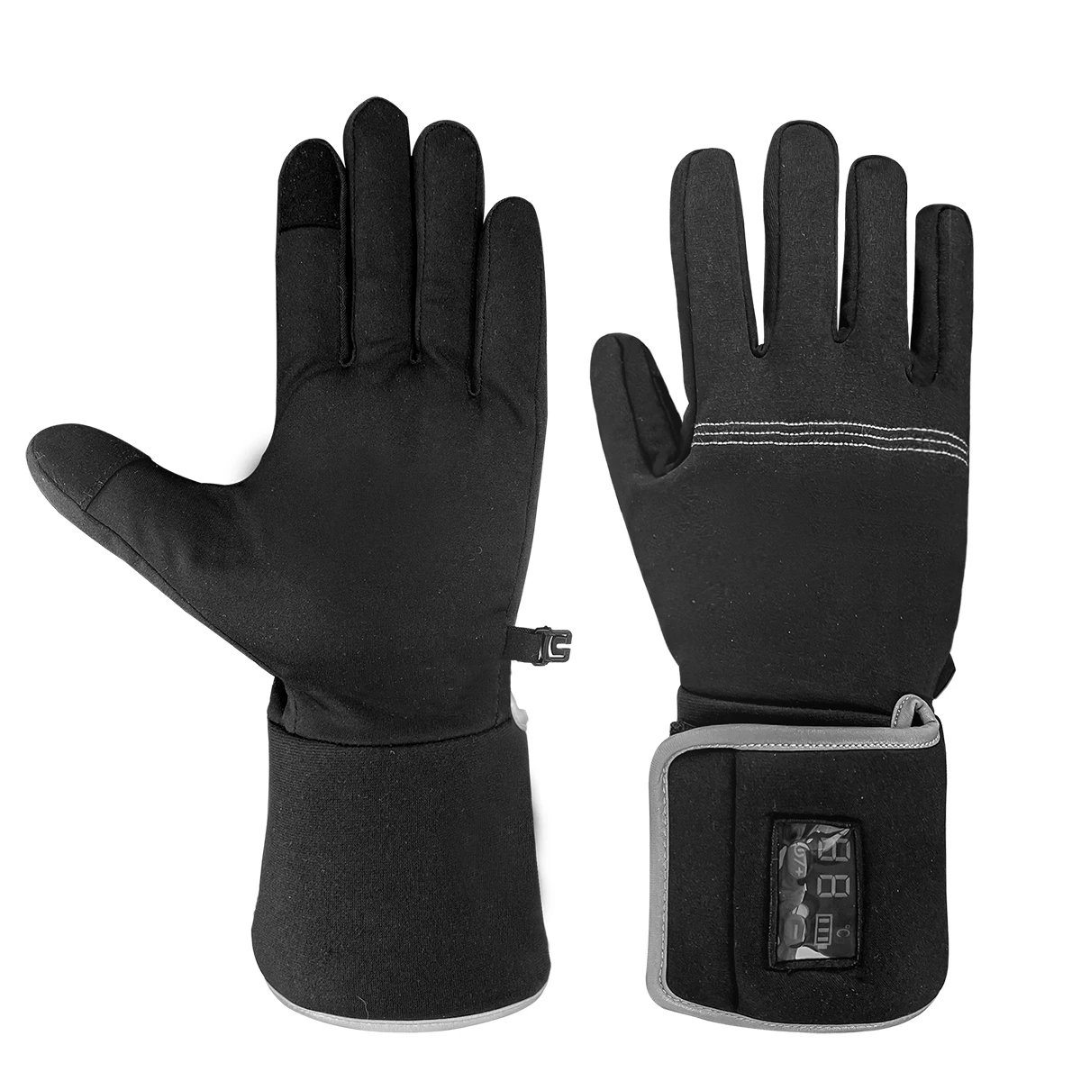 Thermal Gloves Heated Gloves Winter Warmer Mitten Liners Motorcycle Ski Snow Glove Rechargeable Battery Nylon for Men And Women Arthritis Hands Black 