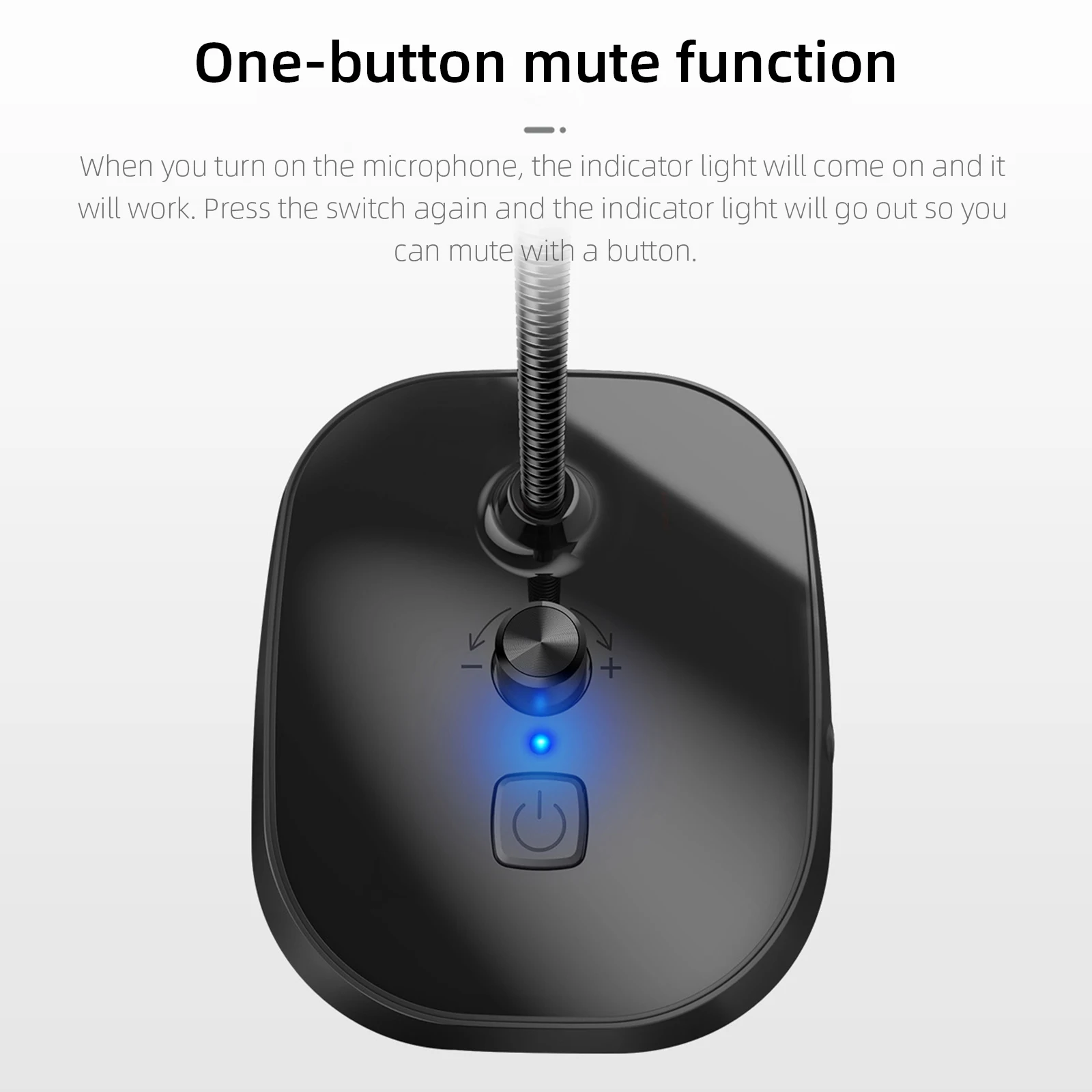 USB Desktop Gooseneck Microphone with Mute Button Volume 