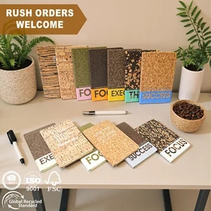 Wholesale A5 Eco-Friendly Cork Coffee Grounds Notebook Custom Logo Notepad Corporate Business Office Promotion Weekly Planner