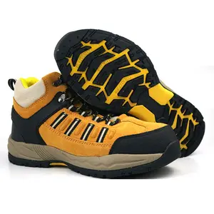 JIANKUN High Ankle Desert Tactical Safety Shoes Anti-Impact Puncture Resistance Outdoor Cow Leather Suede Unisex with PU Outsole