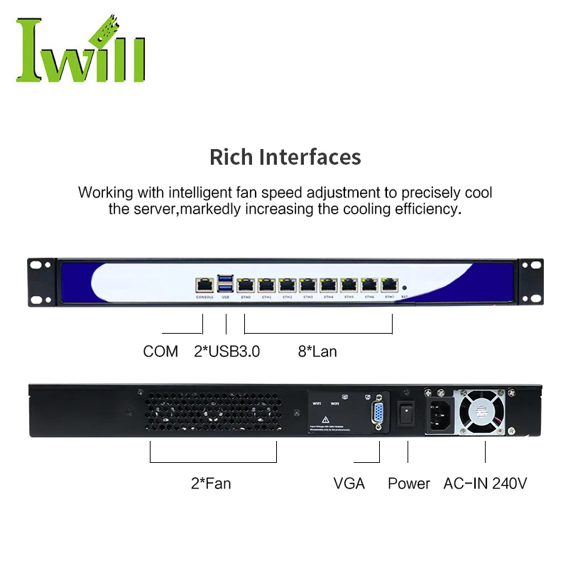 Firewall PC Rackmount 1U Con Core I5-2520M, 8 Porte LAN, PfSense E OPNsense, Perfetto Per La Tua Rete Aziendale - 5