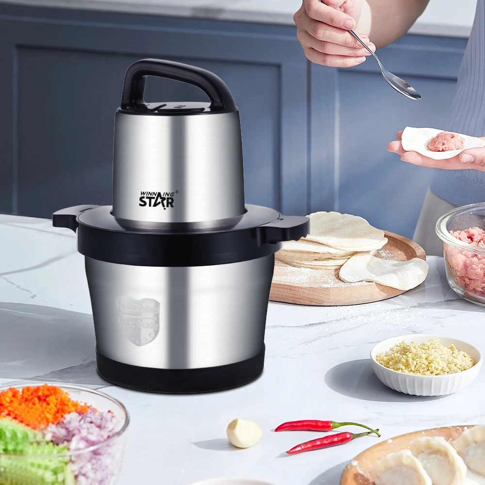 Hot Sale Multifunctional Food Meat Chopper, 6L Stainless Steel Food Processor - Meat Grinder For Efficiently Minced Vegetables, Fruits, And Nuts image