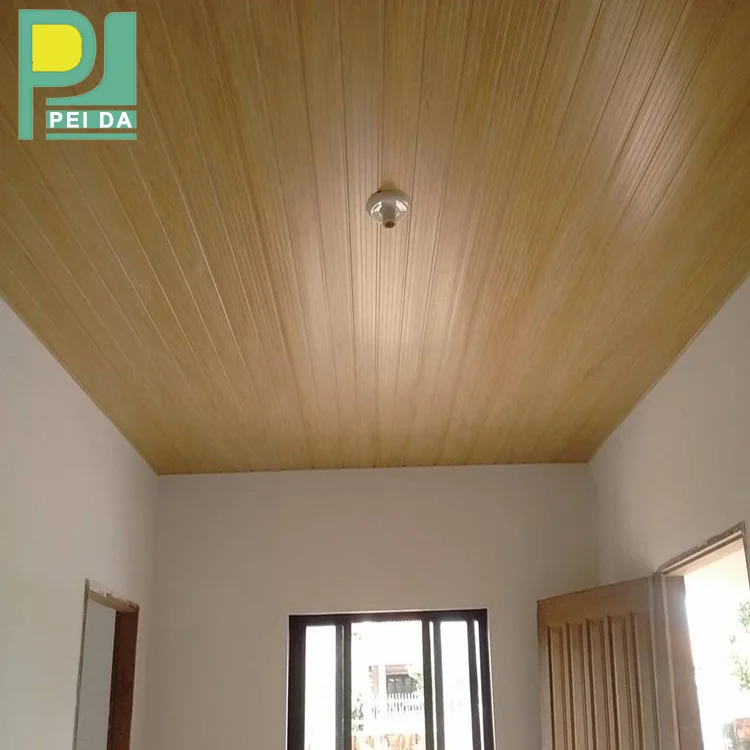 Stylish Suspended Ceiling Wood Color Pvc Ceiling Panel for Recreational