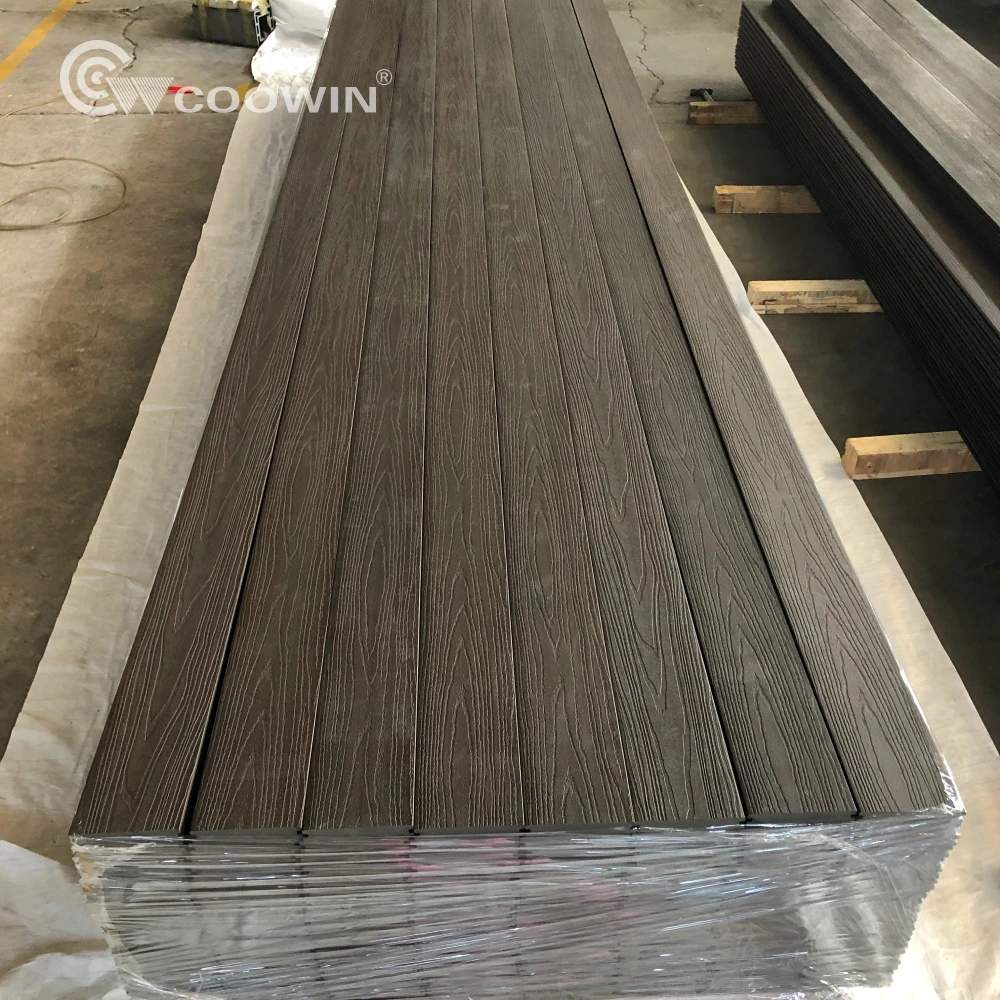 Wholesale Design 3d Embossing Wood Plastic Wpc Composite Decking Waterproof and Fireproof DIY Composite Decking Tiles