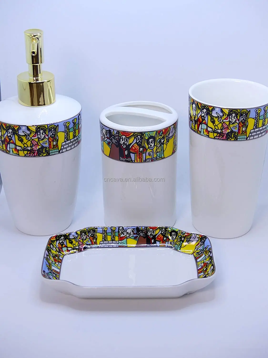 Ethiopian/eritrean Queen Saba Design 4 Piece Porcelain Bathroom Set| Alibaba.com