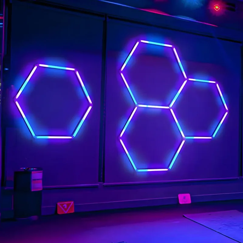 Hexagonal Lights for Ceiling RGB Hexagon Lights RGB LED Hexagon Garage Light