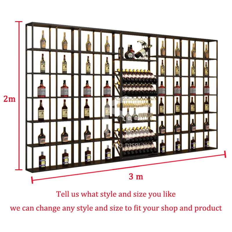 Modern Liquor Display Racks Shelves Customized Winery Storage Furniture
