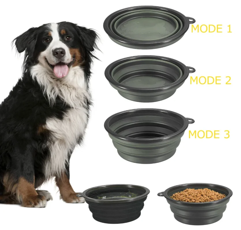 Pet Foldable Feeding Bowl Silicone Portable Water Bowl For Dogs