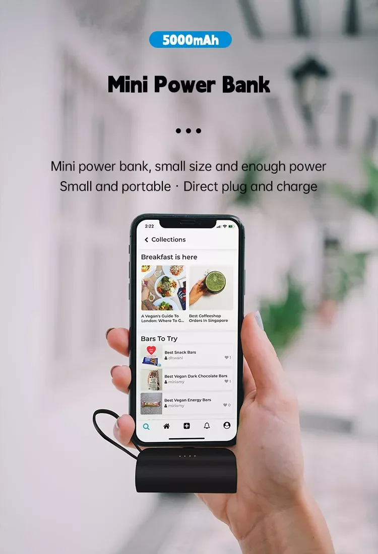 Power Bank Factory Newest Portable Capsule Powerbank 5000mah Portable