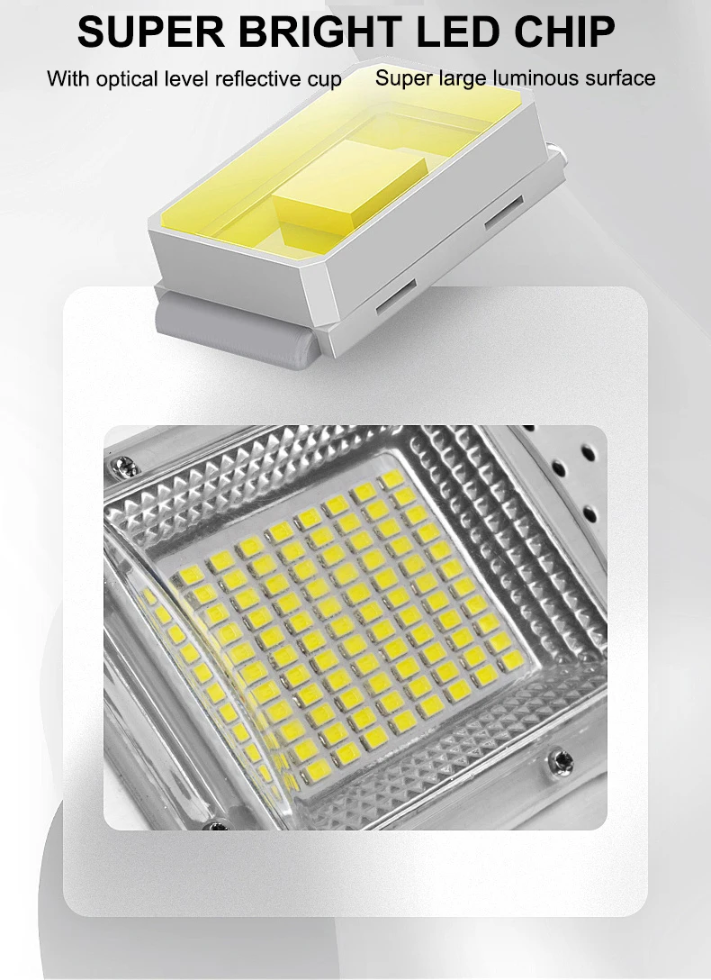 LED Light Source All In One Solar Lamp With Aluminum Alloy IP65 6000K Light Control