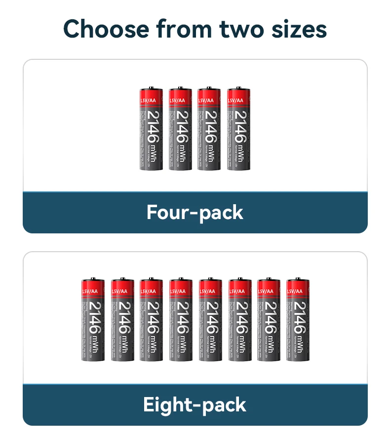 Yesido 1430mAh Large Sufficient Capacity Type-C Charging Port Recyclable AA Battery Rechargeable Battery YP88