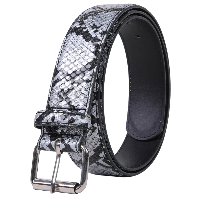 Fashion Snakeskin Print Pu Leather Waist Belt Casual for Jeans Dresses Pants Women Belts